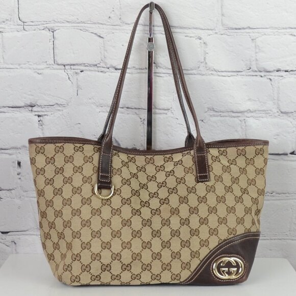 Gucci Handbags - GUCCI Neutrals New Britt Canvas Tote